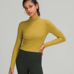 Lululemon All Aligned Mock Neck Long Sleeve Shirt Auric Gold